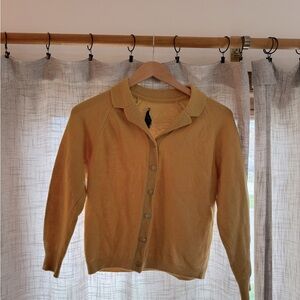 Vintage Whitbey Yellow Cardigan Lambswool Small